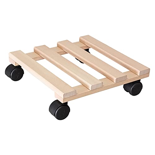 Wagner Square Pot Trolley, 28 cm Length x 28 cm Width x 8.5 cm Height, Beach