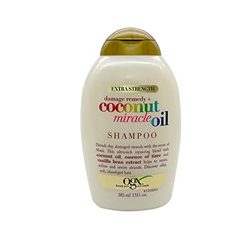 Ogx Extra Strength Damage Remedy + Hydrating & Repairing Coconut Miracle Oil Shampoo For Damaged & Dry Hair 385mL