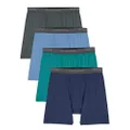 Fruit of the Loom Men's Microfiber Boxer Briefs (Size XXL), Boxer Brief - 4 Pack - Assorted Colors, XX-Large