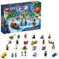 LEGO 60303 City Advent Calendar 2021 Mini Builds Set, Christmas Toys for Kids Age 5+ with Play Board and 6 Minifigures
