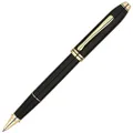 Cross Townsend Black Lacquer Rollerball Pen with 23KT Gold Plated Appointments (575)
