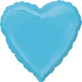 Anagram International 2301802 Heart-Flat Foil Balloon, 18", Caribbean Blue