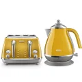 De’Longhi Icona Capitals Breakfast Collection, Bundle Includes 4-Slice Toaster, Electric Kettle, Colour New York Yellow, Shop Special