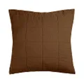 Bambury French Flax Linen Quilted Euro Pillow Sham, Hazel
