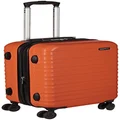 Amazon Basics Hardside Expandable Spinner Suitcase, Orange, 55cm Carry-On
