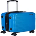 Amazon Basics Hardside Expandable Spinner Suitcase, Light Blue, 55cm Carry-On