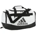 adidas Unisex Defender 4 Small Duffel Bag, Two Tone White/Black, One Size, Defender 4 Small Duffel Bag
