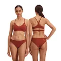 PUMA Women's Swimwear Sporty Brazilian Bikini Bottoms, Brown Combo, Medium