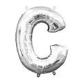 Anagram CI: Letter C L16 Foil Balloon, 33 cm Size, Silver