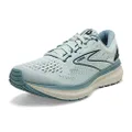 Brooks Women's Glycerin Gts 19 Running Shoe, Aqua Glass Whisper White Navy, 9.5 US