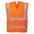 Portwest C470 Mens Reflective Hi-Vis Two Band and Brace Safety Vest Orange, 4XL/5XL
