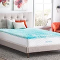 Linenspa LS20TT30CSGT 2 Inch Convoluted Gel Swirl Memory Foam Mattress Topper - Promotes Airflow - Relieves Pressure Points - Twin