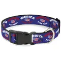 Cat Collar Breakaway Merica Fuck Yeah USA Silhouette Blue White Red US Flag 8 to 12 Inches 0.5 Inch Wide