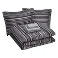 Amazon Basics 7-Piece Lightweight Microfiber Bed-in-a-Bag Comforter Bedding Set - King, Gray Calvin Stripe