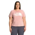 The North Face Women's Short-Sleeve Half Dome Cotton Tee, Evening Sand Pink/TNF White, X-Large