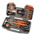 Apollo Tools Original 39 Piece General Household Tool Set in Toolbox Storage Case with Essential Hand Tools for Everyday Home Repairs, DIY and Crafts. Orange - DT9706 OR