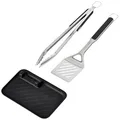 OXO Good Grips Grilling, 3pc Set - Tongs, Turner and Tool Rest, Black