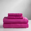 Baltic Linen Company Cotton Jersey Sheet Set, Flannel, Bright Pink, Queen