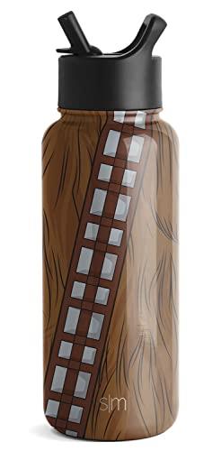 Simple Modern Star Wars Chewbacca Water Bottle with Straw Lid Vacuum Insulated Stainless Steel Metal Thermos | Gifts for Women Men Reusable Leak Proof Flask | Summit Collection | 32oz Chewbacca