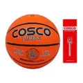 Cosco Dribble Basketball | Color: Orange | Size: 5 | Material Rubber | Nylon Winding | Performance Rubber | Durable | Deep Channel Design for Better Grip | for Adults