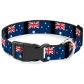 Buckle-Down PC-W30110-NM Australia Flags Plastic Clip Collar, Narrow Medium/8-12"