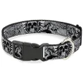 Buckle-Down PC-W30268-NS Plastic Clip Collar, Skulls, 1/2" Wide-Fits 6-9" Neck-Small