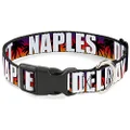 Buckle-Down Plastic Clip Collar - Florida Cities Palm Tree Sunset/White - 1/2" Wide - Fits 9-15" Neck - Large