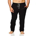 Hanes Men's Solid Knit Sleep Pant with Pockets and Drawstring, Black, X-Large