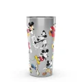 Tervis 1297811 Disney - Mickey Mouse 90th Birthday Stainless Steel Insulated Tumbler with Clear and Black Hammer Lid, 20oz, Silver