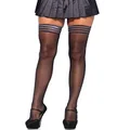 Leg Avenue Womens Stay-Up Striped Top Sheer Thigh Highs