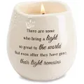 Pavilion Gift Company 19176 in Memory Light Remains Ceramic Soy Wax Candle, White 8 oz