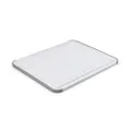 KitchenAid Classic Plastic Cutting Board with Perimeter Trench and Non Slip Edges, Dishwasher Safe, 11 inch x 14 inch, White and Gray