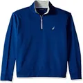 Nautica Men's Solid 1/4 Zip Fleece Sweatshirt, Estate Blue, Medium