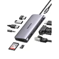 darrahopens UGREEN USB-C to 3*USB 3.0 A+HDMI+VGA+RJ45 Gigabit+SD/TF+AUX3.5mm+PD Converter Gray with PD 80133 (V28-ACBUGN80133)