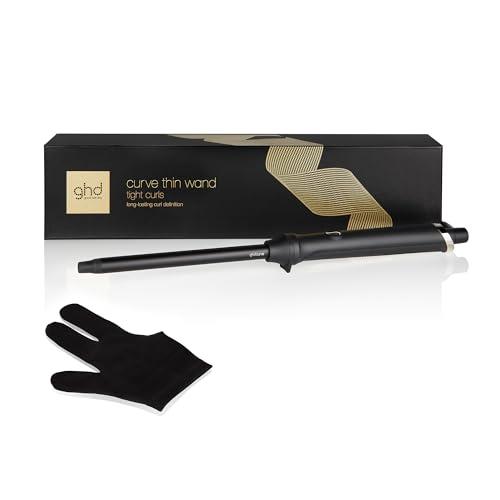ghd Thin Wand Hair Curler, A Professional Curling Wand For Tight, Defined Curls, 14mm Pencil Barrel, For All Hair Types, Lengths And Textures, Black (AU Plug)