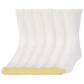 Gold Toe Men's Cotton Short Crew Athletic Socks, 6-12.5 Shoe Size, White, 6 Pairs