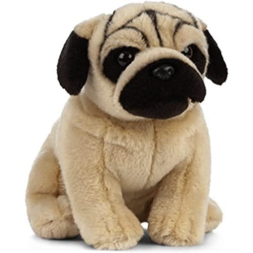 Living Nature Soft Toy - Plush Pet Animal, Pug Dog (20cm) - Realistic Soft Toys with Educational Fact Tags