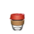 KeepCup Brew Cork | Reusable Tempered Glass Coffee Cup | Travel Mug with Splash Proof Lid, Recovered Cork Band, BPA & BPS Free | Small 8oz/227ml |Daybreak