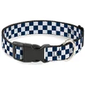 Buckle-Down Plastic Clip Dog Collar, Checker Sapphire Blue/White, 8 to 12 Inch Neck Size x 0.5 Inch Width