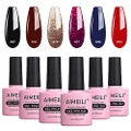AIMEILI Gel Nail Polish Soak Off UV LED Multicolour/Mix Colour/Combo Colour Set Of 6pcs X 10ml - Kit Set 21