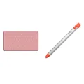 Logitech Keys-to-Go Ultra Slim Keyboard with iPhone Stand, Pink Logitech Crayon Digital Pencil for iPad 6th Generation, Orange