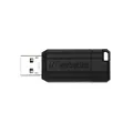 Verbatim 16GB Pinstripe Retractable USB 2.0 Flash Thumb Drive with Microban Antimicrobial Product Protection – Black