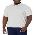 Amazon Essentials Men's Regular-Fit Cotton Pique Polo Shirt (Available in Big & Tall), Light Grey Heather, Large