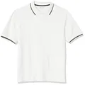 Amazon Essentials Men's Regular-Fit Cotton Pique Polo Shirt (Available in Big & Tall), White/Red/Navy, Medium