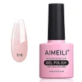 AIMEILI Soak Off UV LED Gel Nail Polish - Sparkle Grapefruit (018) 10ml