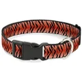 Buckle-Down Plastic Clip Collar - Tiger - 1/2" Wide - Fits 9-15" Neck - Large
