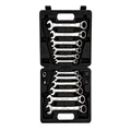 GEDORE Red R07203016 Reversible Combination Ratchet Spanner Set with Adaptor Set 16-Piece SW 8-19 mm Angled