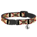 Cat Collar Breakaway Florida Flags Black 8 to 12 Inches 0.5 Inch Wide