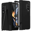 NINKI Compatible Samsung Galaxy Z Fold 4 Case with S Pen & Hinge Protection,Full Protective Cover with Front Screen Protector Case for Samsung Z Fold 4 Phone Case,Z Fold 4 5g Case with Pen Slot Black