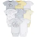 Gerber Baby 8 Pack Short-Sleeve Onesies Bodysuits Multi-Pack, Sheep, 0-3 Months